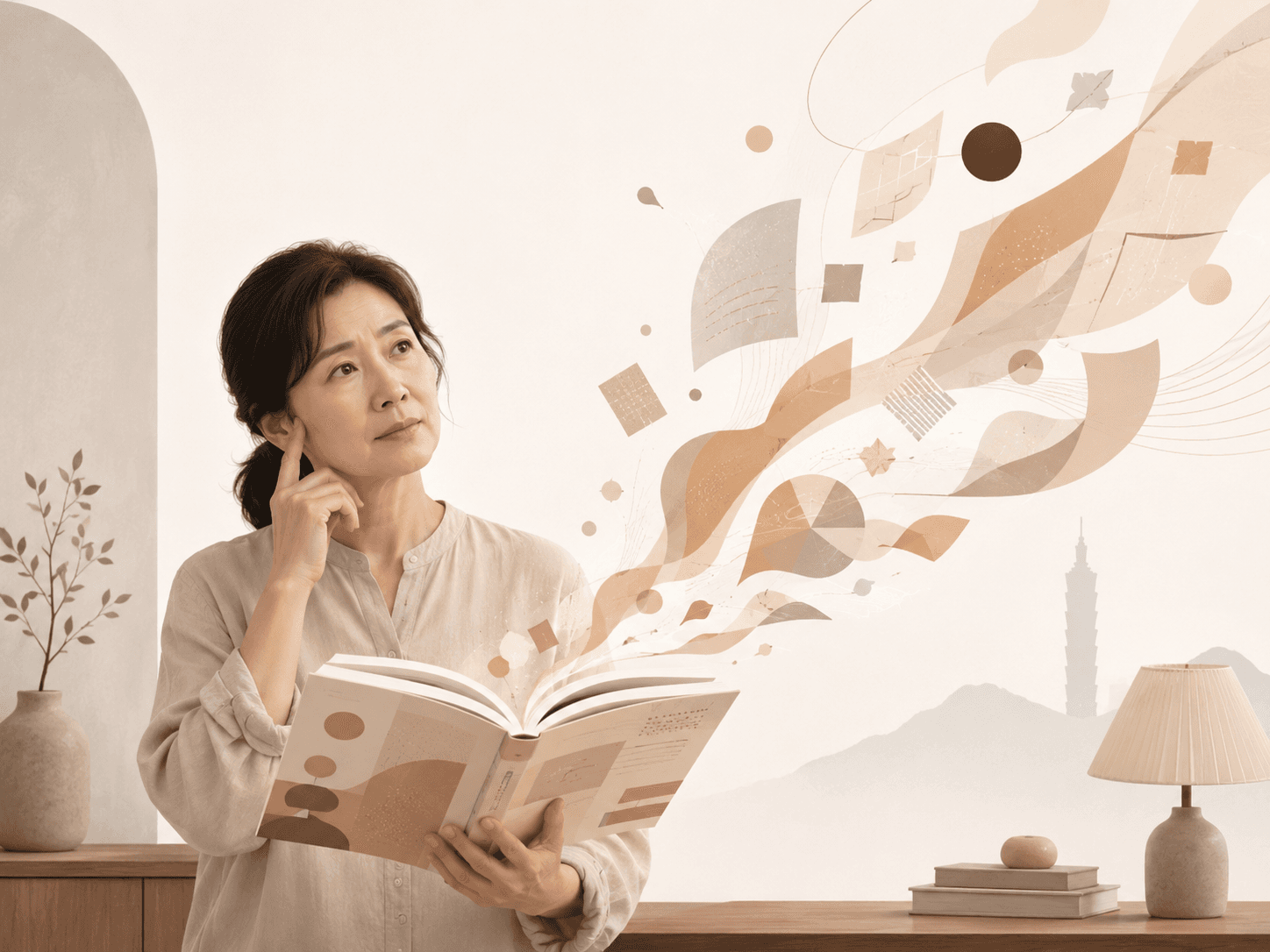 家長翻著國中課本，不確定孩子今晚該從哪裡練起